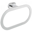 Vado Life Towel Ring wall-mounted in chrome with rounded rectangular design for bathroom decor