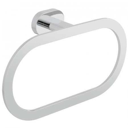 Vado Life Towel Ring wall-mounted in chrome with rounded rectangular design for bathroom decor