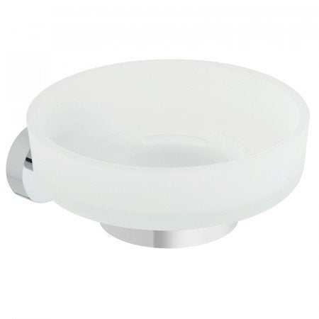 Vado Life frosted glass wall-mounted soap dish with chrome holder