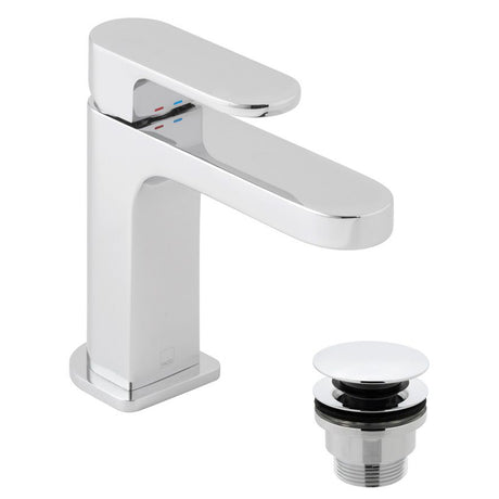 Vado Life Slimline Deck Mounted Single Lever Mono Basin Mixer with Universal Waste - Chrome - LIF-200/CC-CP