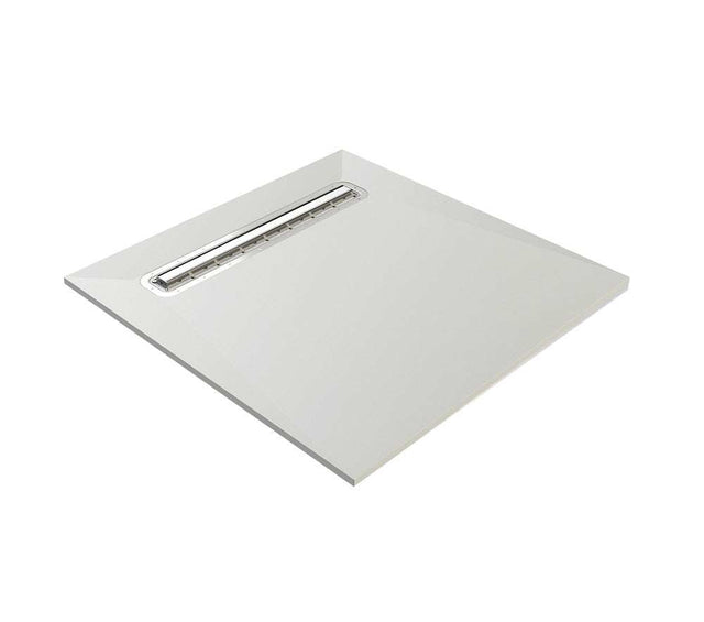 Impey Aqua-Dec Linear 4 wetroom floor former with stainless steel linear drain, 1600mm x 900mm, 22mm thick with four drainage gradients for tiled wetroom floors