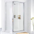 Lakes Classic Framed 900mm x 1850mm Bi-Fold Shower Door Silver Frame - 6mm Clear Glass - LK1B090S