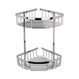 Nuie Storage Chrome Traditional Large 2 Tier Corner Basket - LL308