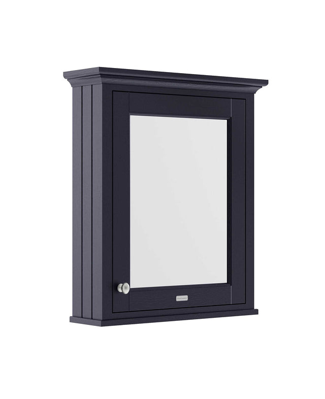 Hudson Reed Old London Twilight Blue traditional mirrored bathroom cabinet 650mm wide with left to right door swing