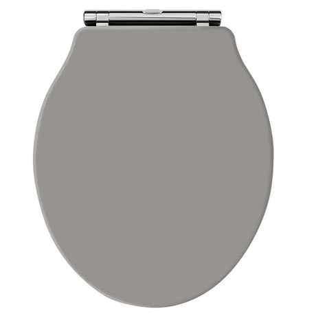 Hudson Reed Chancery storm grey soft close toilet seat with chrome hinges