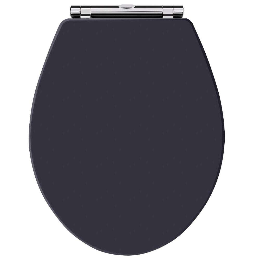 Hudson Reed Richmond Traditional Chrome Hinges Soft Close Toilet Seat 
