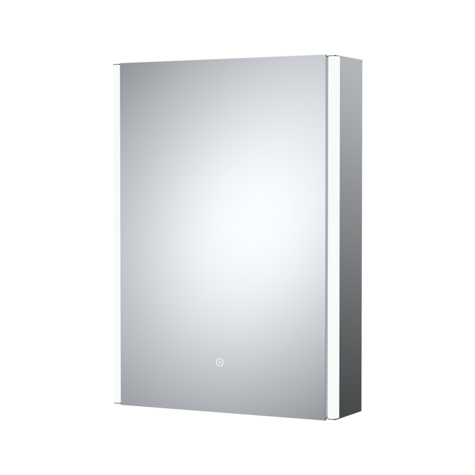 Nuie Cabinets Mirror Contemporary Meloso bathroom cabinet with soft-closing double-sided mirrored door and sleek design