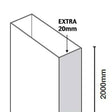 Merlyn 10 Series Pivot Shower Door Closing Side Extension Profile 20mm Adjustment - Chrome - M108EXTPV