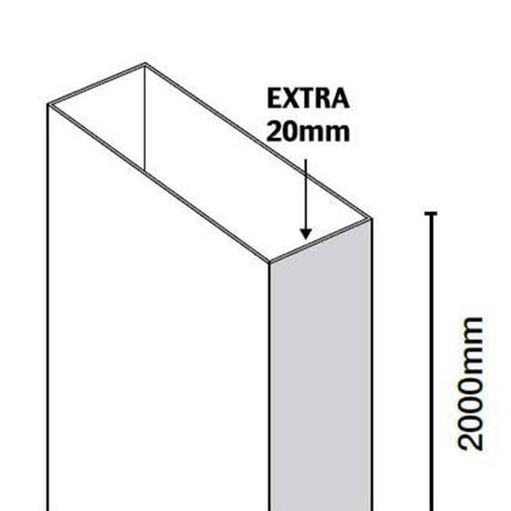 Merlyn 10 Series Pivot Shower Door Closing Side Extension Profile 20mm Adjustment - Chrome - M108EXTPV