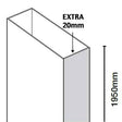 Merlyn 10 Series Sliding Shower Door Extension Profile 20mm Adjustment - Chrome - M108EXTSL
