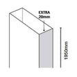 Merlyn Series 8 Frameless Pivot and Pivot Inline Shower Door Extension Profile 20mm Adjustment - Chrome - M8FBEXT20