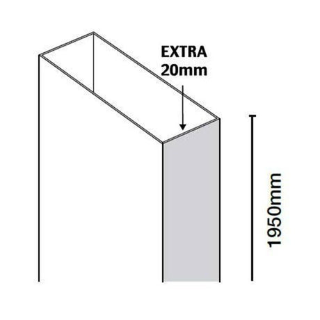 Merlyn Series 8 Frameless Pivot and Pivot Inline Shower Door Extension Profile 20mm Adjustment - Chrome - M8FBEXT20