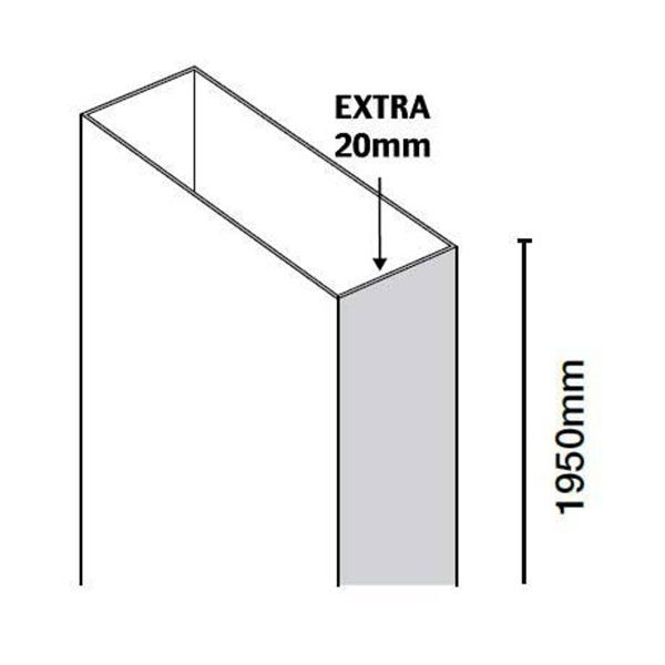 Merlyn Series 8 Frameless Pivot and Pivot Inline Shower Door Extension Profile 20mm Adjustment - Chrome - M8FBEXT20