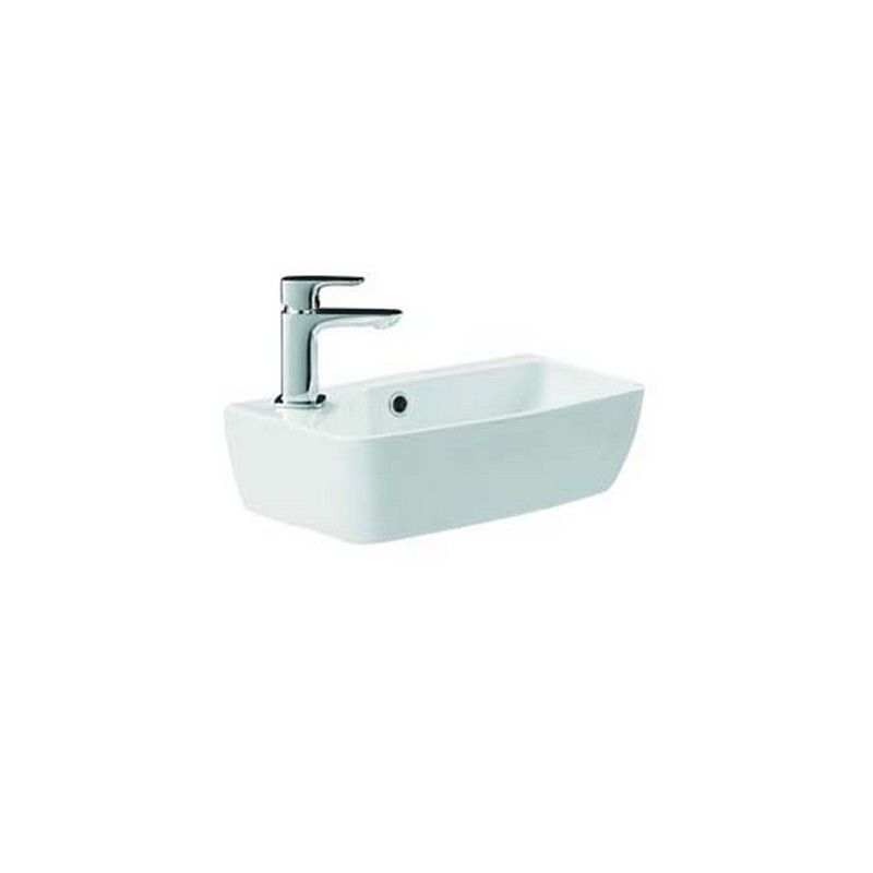 Britton My Home short white projection basin with one tap hole and overflow for small bathrooms