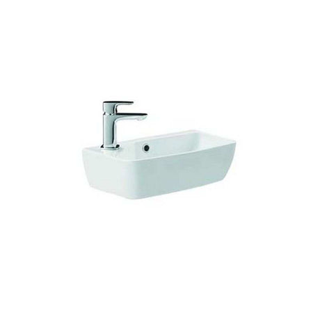 Britton My Home short white projection basin with one tap hole and overflow for small bathrooms