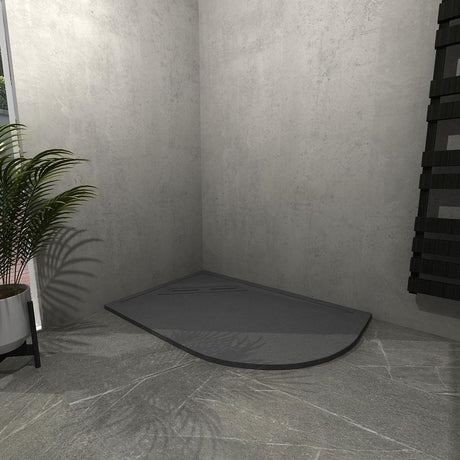 Kudos Connect2 Dedicated Left Hand Offset Curved Shower Tray 1000 x 810mm - Slate Grey - C2T10081CLHSLGR