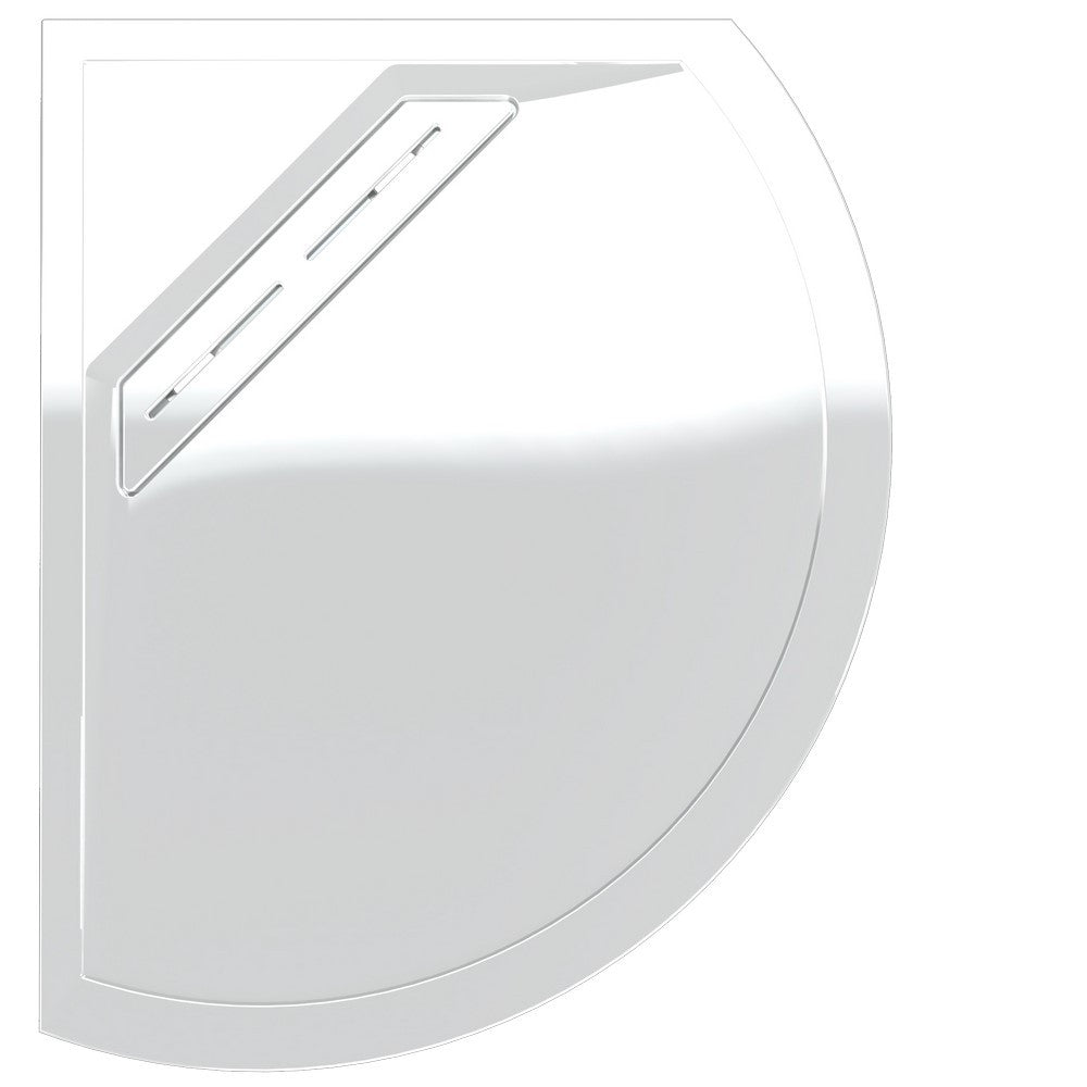 Kudos Connect 2 Left Hand Offset Curved Slip Resistant Shower Tray 1200 x 900mm - White - C2TQ12090LHSR - TAP 'N' SHOWER