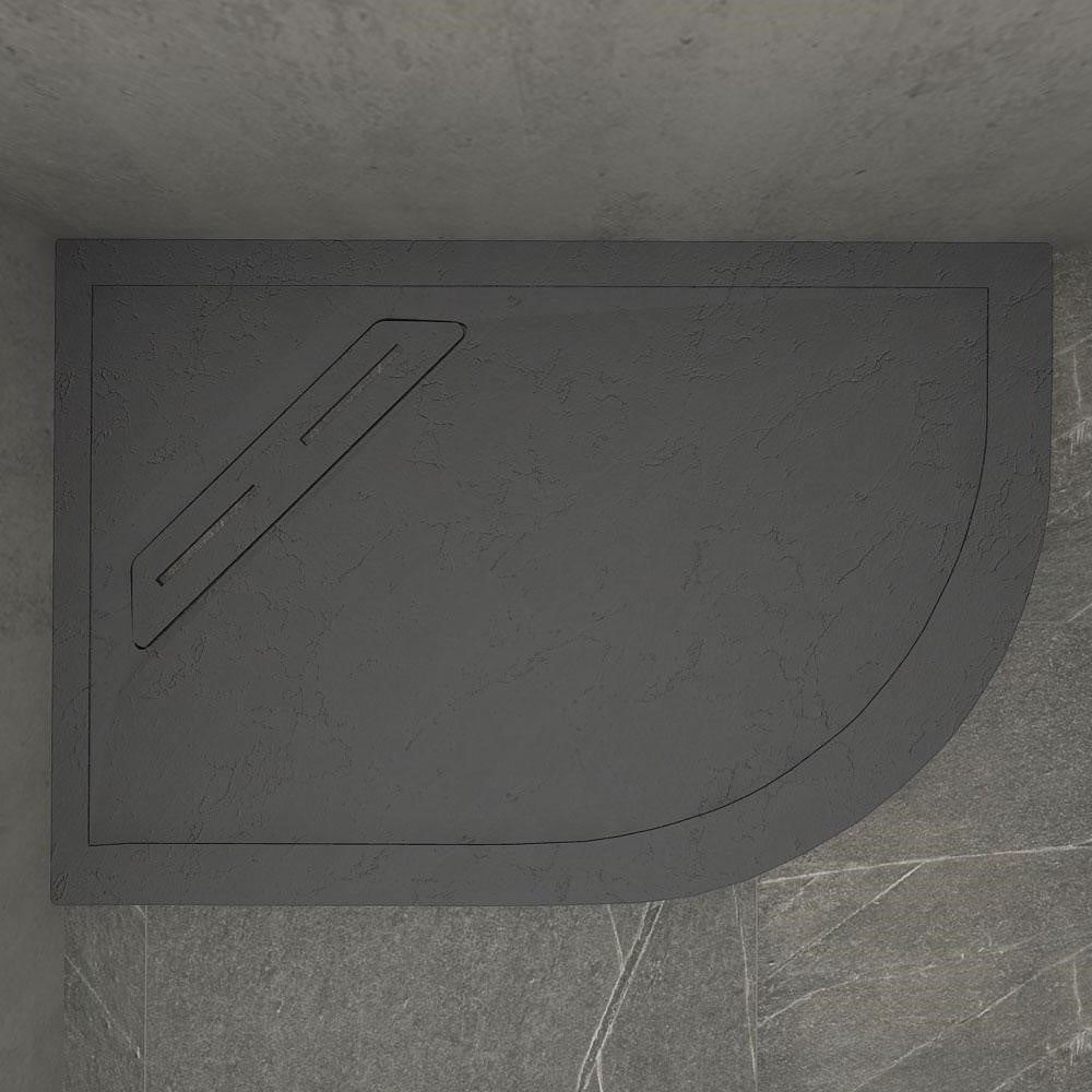 Kudos Connect 2 Left Hand Offset Quadrant Shower Tray 900 x 800mm - Slate Grey - C2TQ9080LHSLGR - TAP 'N' SHOWER