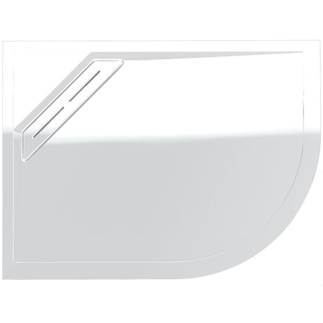 Kudos Connect 2 Left Hand Offset Quadrant Shower Tray 1000 x 800mm - White - C2TQ1080LH