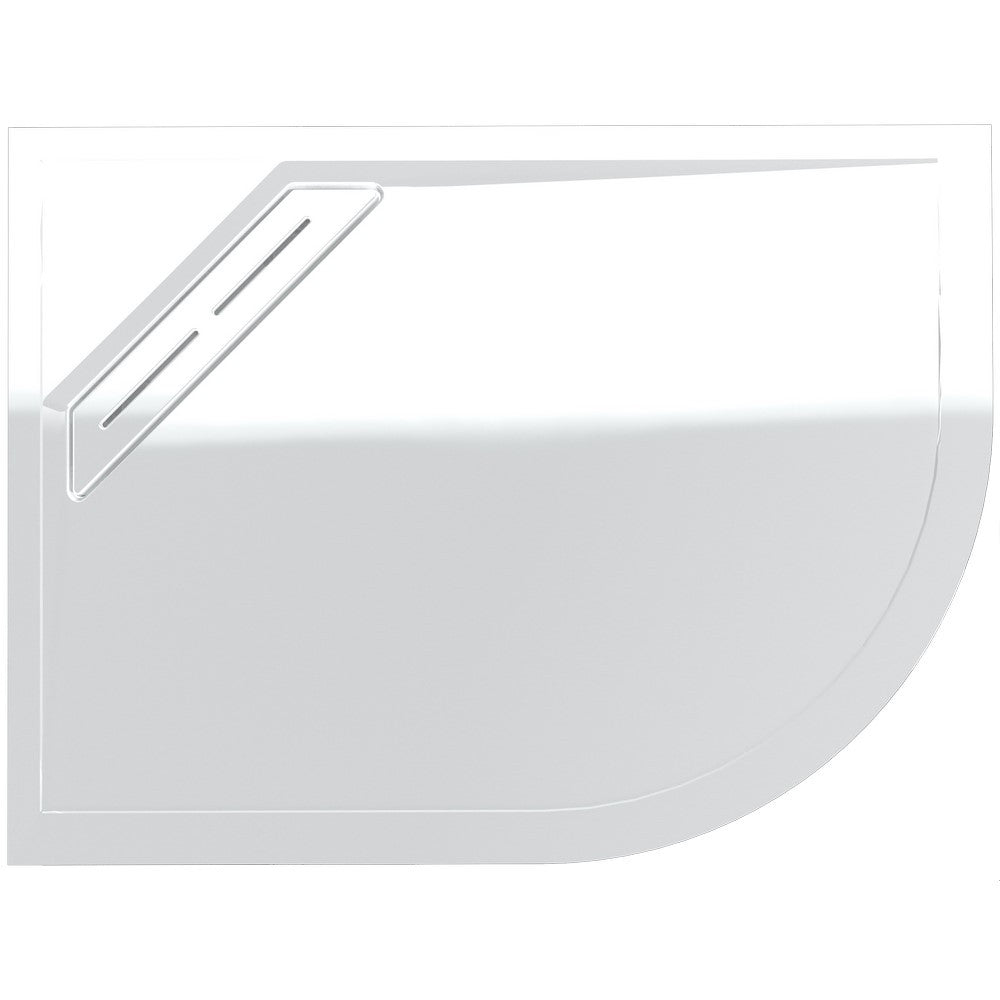 Kudos Connect 2 Left Hand Offset Quadrant Shower Tray 1200 x 800mm - White - C2TQ1280LH - TAP 'N' SHOWER
