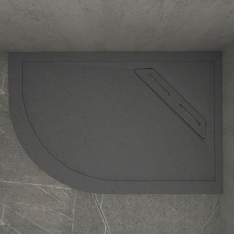 Kudos Connect 2 Right Hand Offset Quadrant Shower Tray 1000 x 800mm - Slate Grey - C2TQ1080RHSLGR