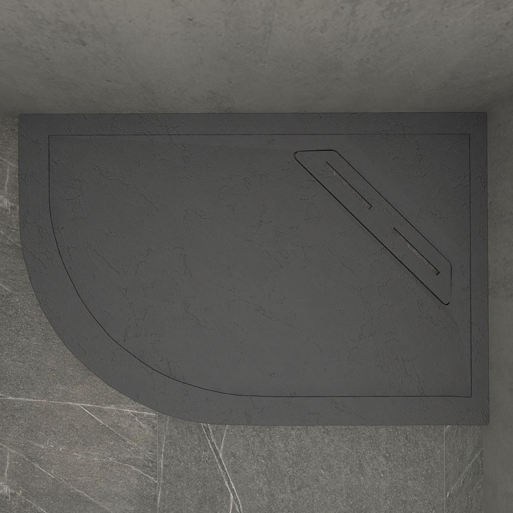Kudos Connect 2 Right Hand Offset Quadrant Shower Tray 1200 x 800mm - Slate Grey - C2TQ1280RHSLGR - TAP 'N' SHOWER