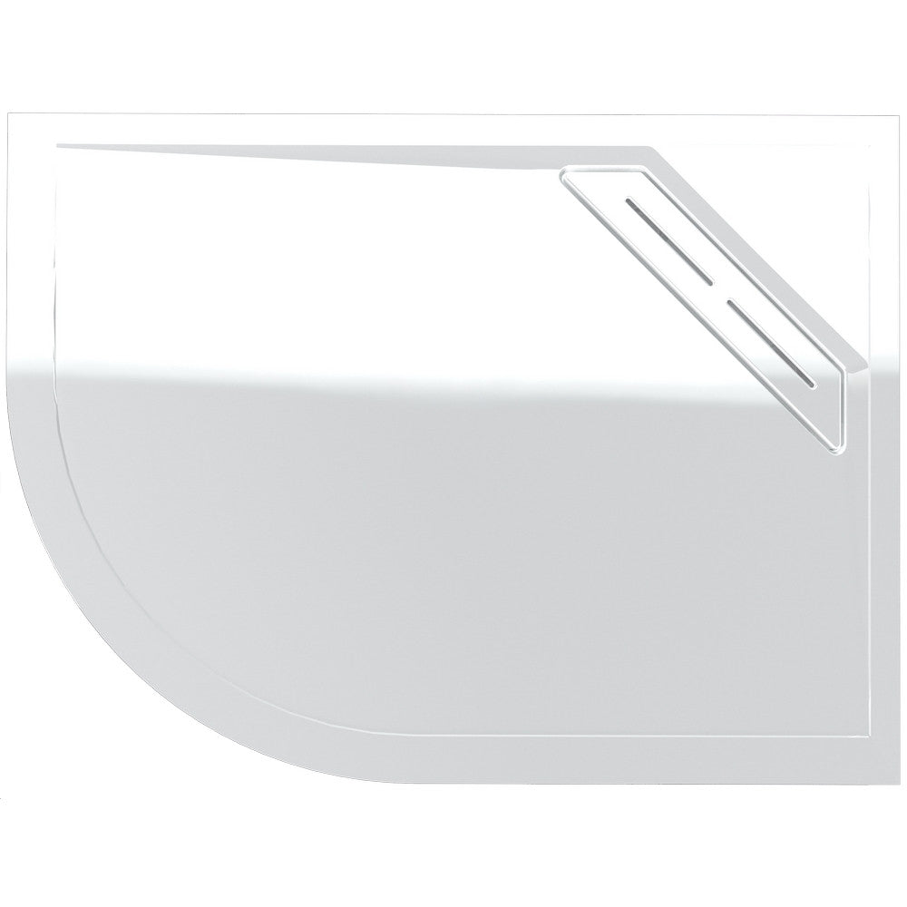 Kudos Connect 2 Right Hand Offset Quadrant Slip Resistant Shower Tray 1200 x 800mm - White - C2TQ1280RHSR - TAP 'N' SHOWER