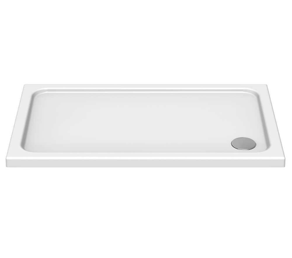 Kudos Kstone Rectangular Shower Tray 1000 x 760mm with Corner Waste - White - KS10076 - TAP 'N' SHOWER
