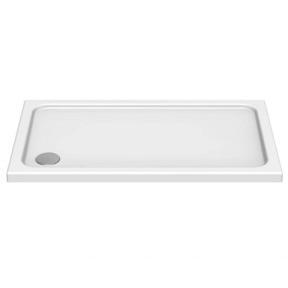 Kudos Kstone Slip Resistant Rectangular Shower Tray 1000 x 760mm with Corner Waste - White - KS10076SR