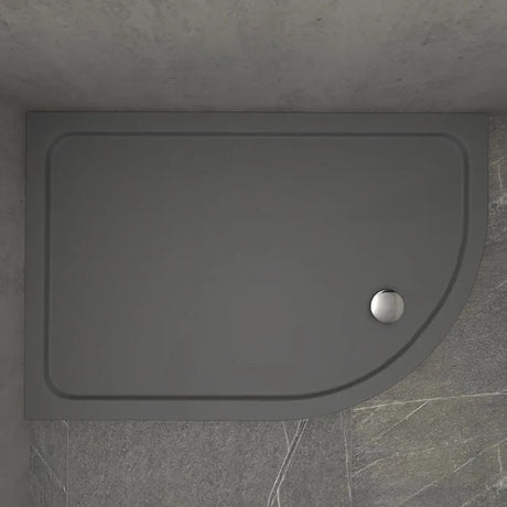 Kudos Kstone LH Slip Resistant Offset Quadrant Shower Tray 1200 x 900mm - Slate Grey - KSQ12090LHSRGR