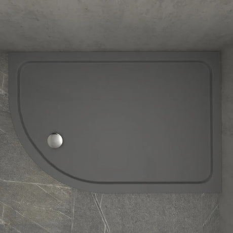 Kudos Kstone RH Slip Resistant Offset Quadrant Shower Tray 1000 x 800mm - Slate Grey - KSQ10080RHSRGR