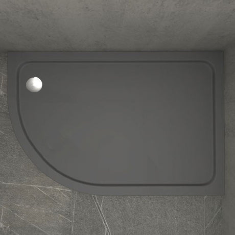 Kudos Kstone RH Slip Resistant Offset Quadrant Shower Tray 900 x 800mm - Slate Grey - KSQ9080RHSRGR