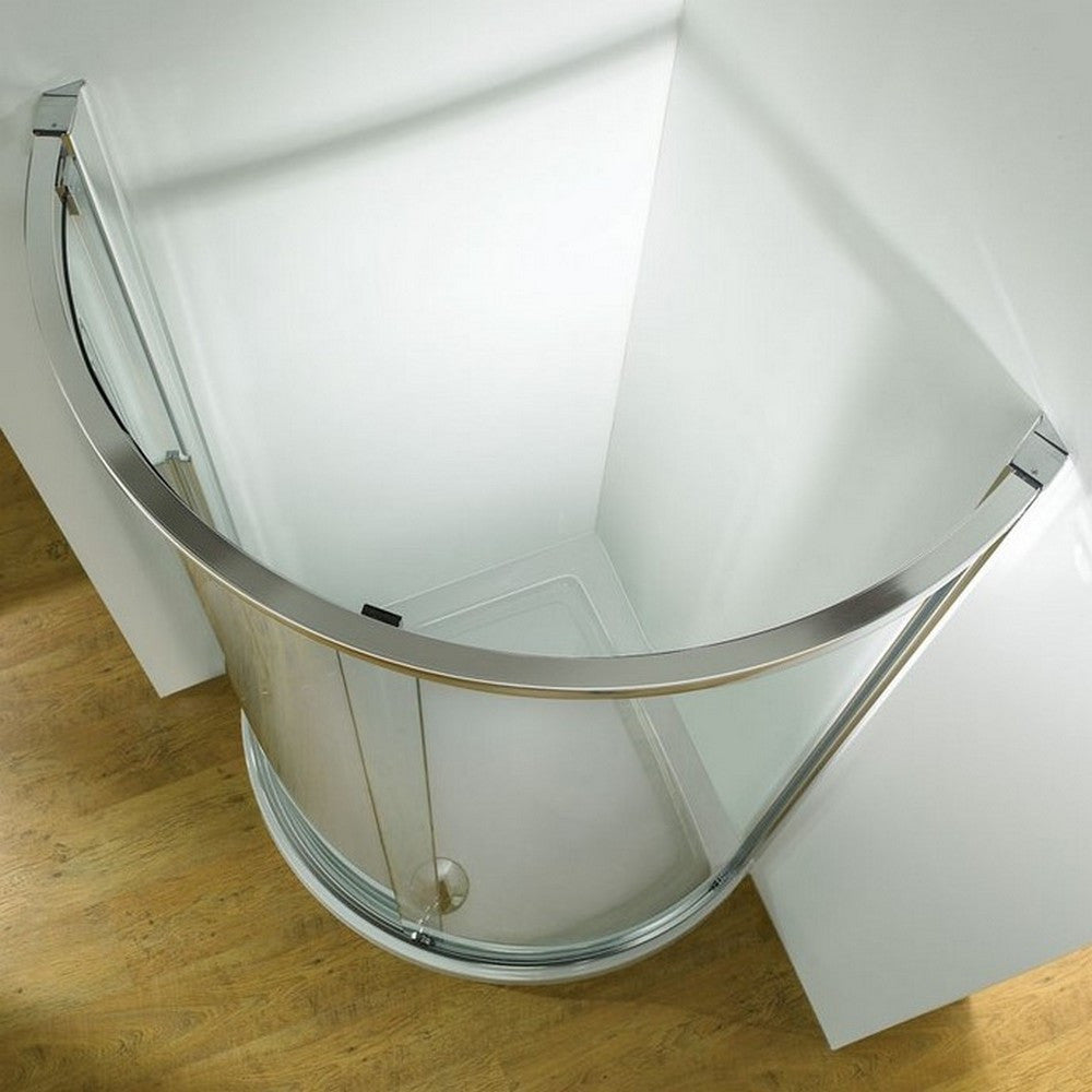 Kudos Original Curved Offset Slider Centre Access 1000mm x 810mm - Clear - 3CDOS108S