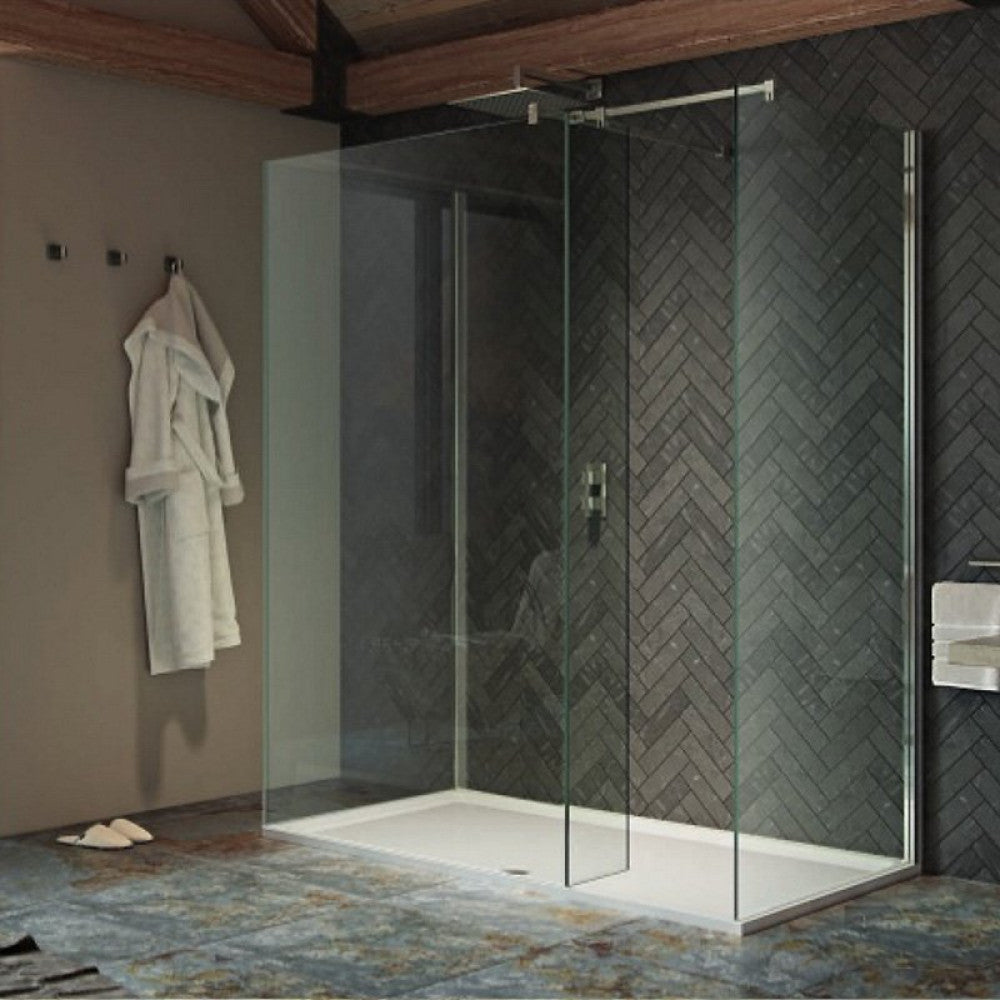 Kudos Ultimate 2 Wetroom Panel 10mm Glass 1400mm with Matt Black Profile - 10WP1400/10WPKMBK