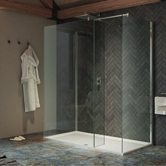 Kudos Ultimate 2 Wetroom Panel 10mm Glass 1400mm with Matt Black Profile - 10WP1400/10WPKMBK