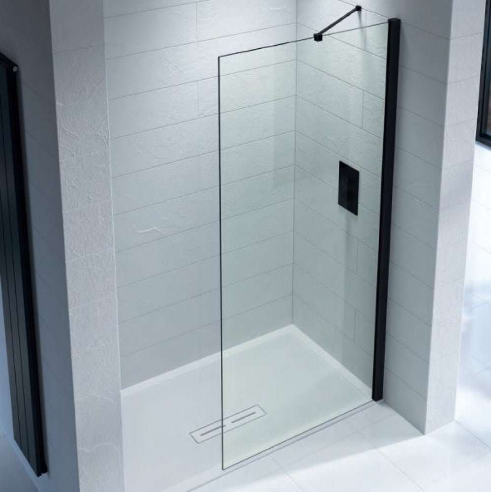 Kudos Ultimate 2 Wetroom Panel 8mm Glass 1200mm with Matt Black Profile - 5WP1200/10WPKMBK - TAP 'N' SHOWER