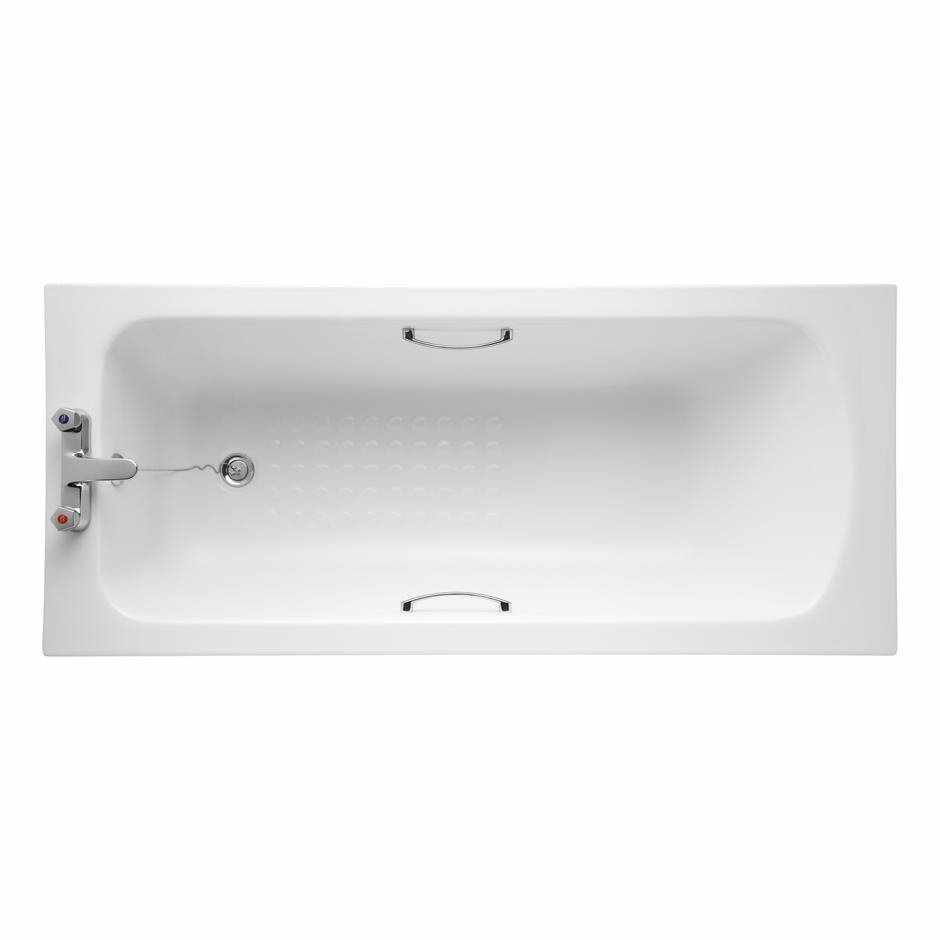 Armitage Shanks 1700mm x 700mm 2 Tap Hole Sandringham 21 Bath with Handgrips & Tread - E028401
