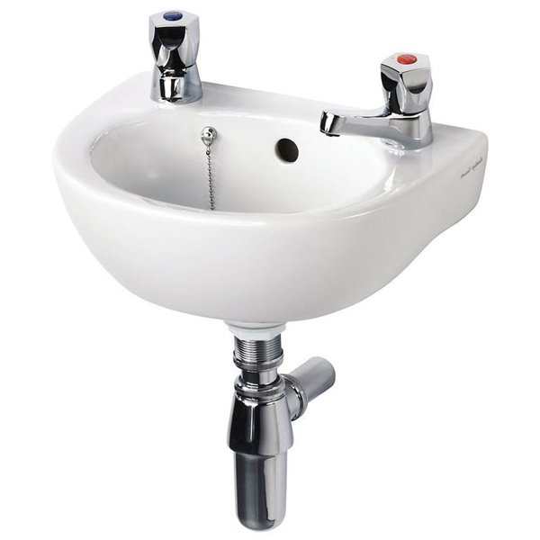 Armitage Shanks 350mm Wide 2 Tap Hole Sandringham 21 Wall Hung Handrin