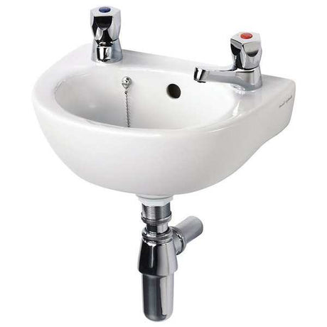 Armitage Shanks 350mm Wide 2 Tap Hole Sandringham 21 Wall Hung Handrin