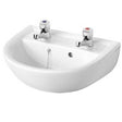 Armitage Shanks 450mm Wide 2 Tap Hole Sandringham 21 Wall Hung Basin -