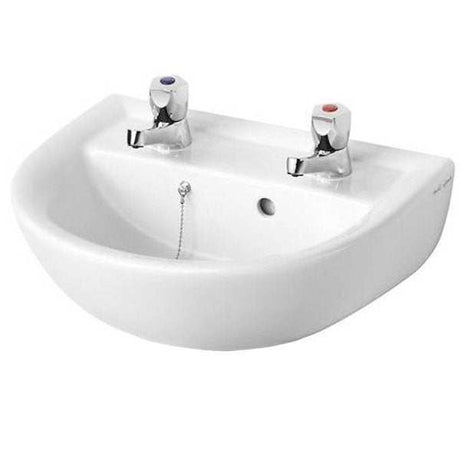 Armitage Shanks 450mm Wide 2 Tap Hole Sandringham 21 Wall Hung Basin -