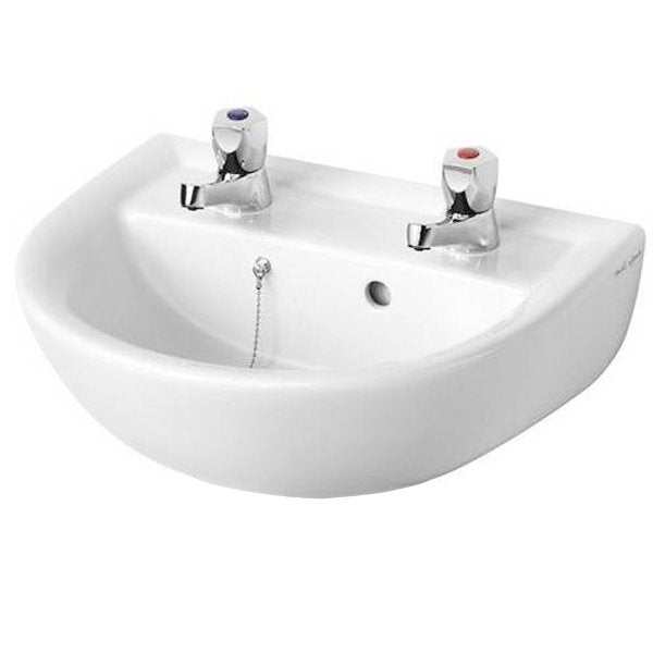 Armitage Shanks 450mm Wide 2 Tap Hole Sandringham 21 Wall Hung Basin -
