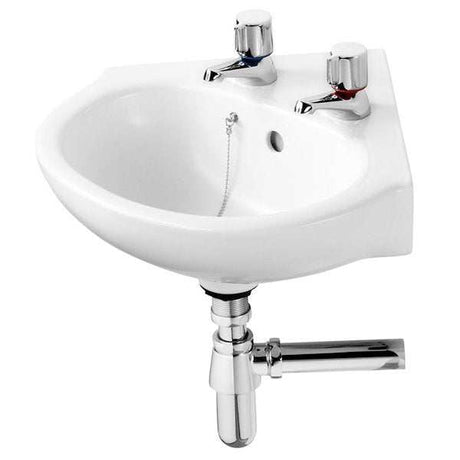 Armitage Shanks 480mm Wide 2 Tap Hole Sandringham 21 Wall Hung Corner 
