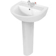Armitage Shanks 550mm Wide 1 Tap Hole Sandringham 21 Basin & Full Pedestal - E894901+E897601