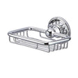 Chrome wall mounted wire soap basket with traditional design and durable construction for bathroom organization