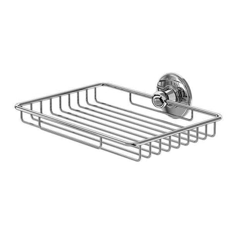 Wall mounted chrome wire sponge basket with traditional design and durable construction