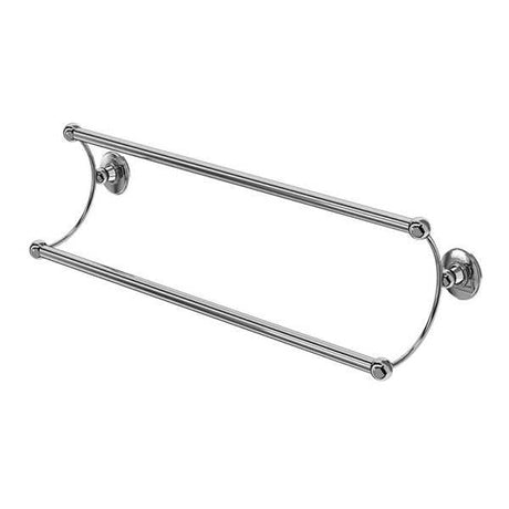 Burlington Traditional 660mm wide chrome double towel rail with durable metal construction and classic design