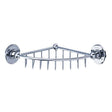 Wall mounted chrome corner wire basket for bathroom storage with traditional design and durable finish