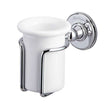 Burlington white ceramic wall mounted tumbler with chrome holder for bathroom organization and style