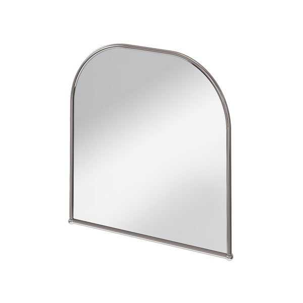 Burlington Traditional 700mm x 700mm chrome curved bathroom mirror with high gloss finish and antique style frame